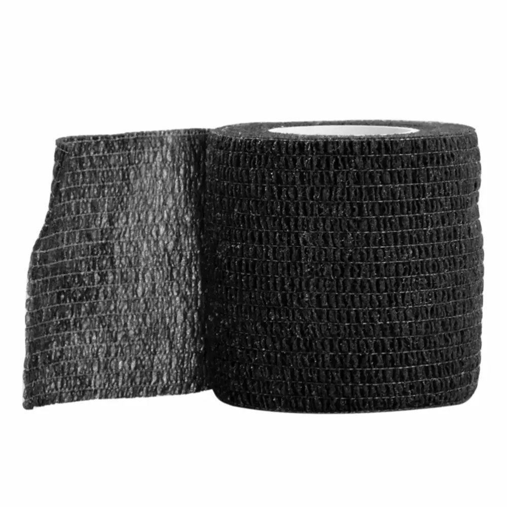 5pcs 5x5cm Non-woven Bandages Self Adherent Wrap Tape Stretch Athletic Strong Elastic First Aid Tape (Black)