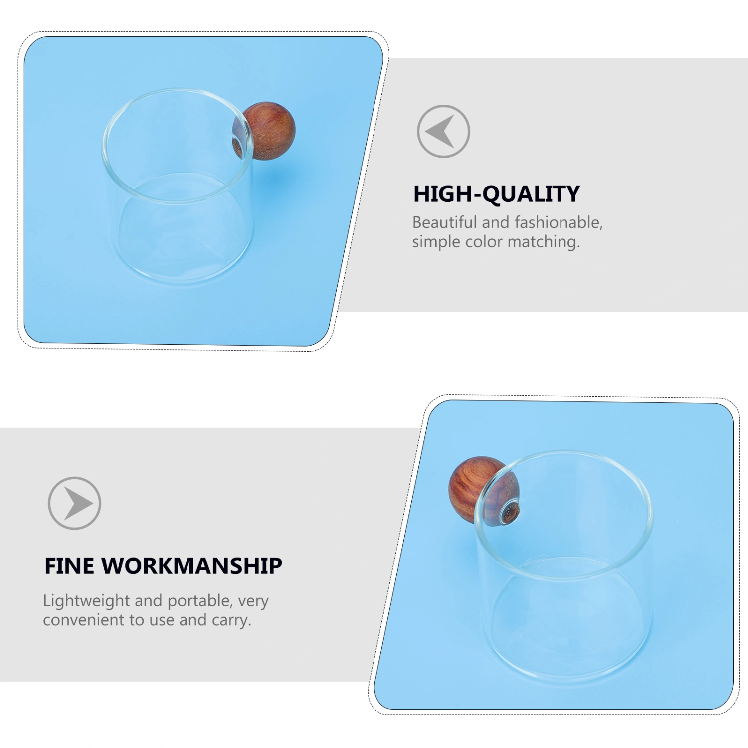 1Pc Water Mugs Glass Drinking Cup Coffee Juice Storage Container for Party