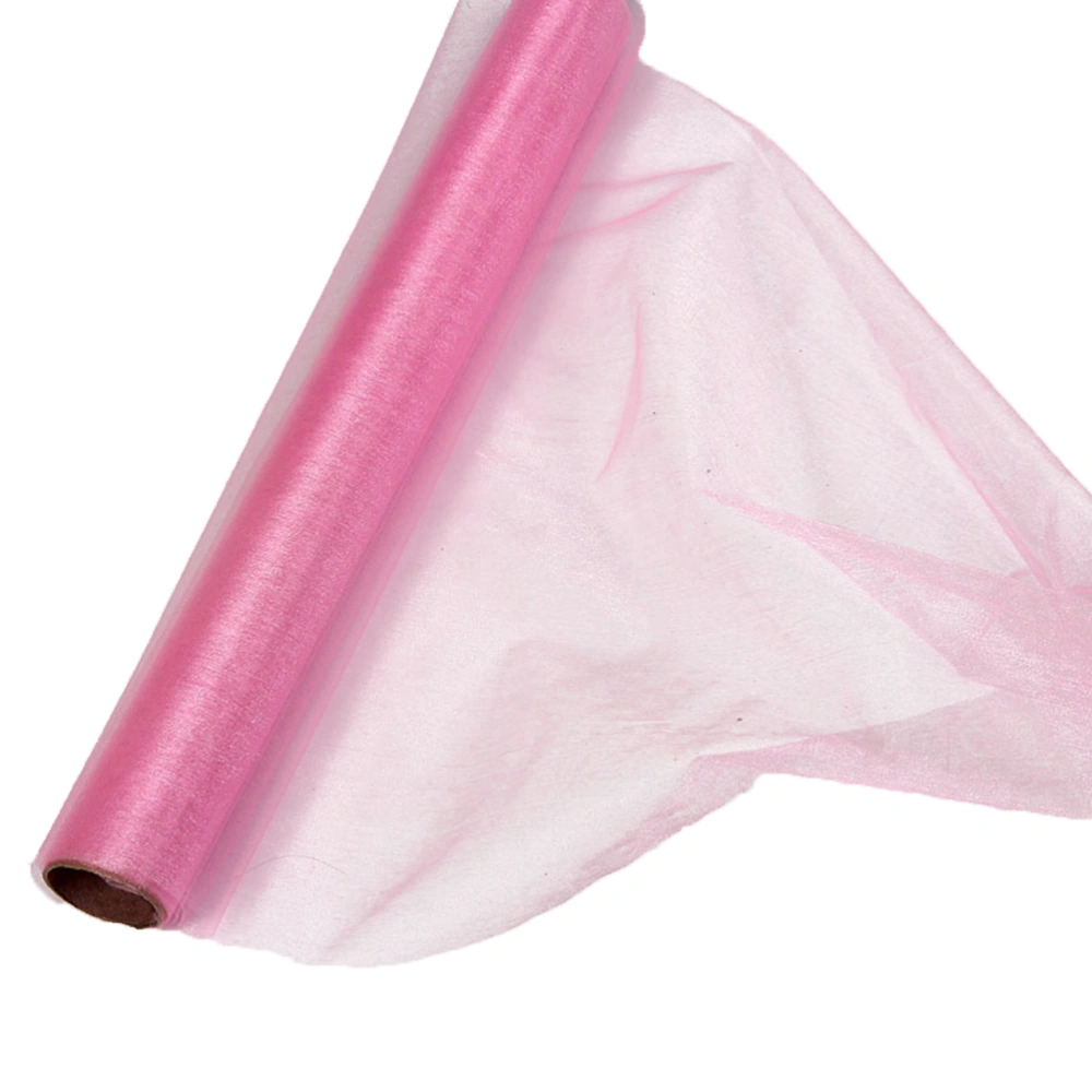 1PC 10m Long Colorful Gauze Curtain Drape for Wedding Bouquet Decoration DIY Clothes (Pink)