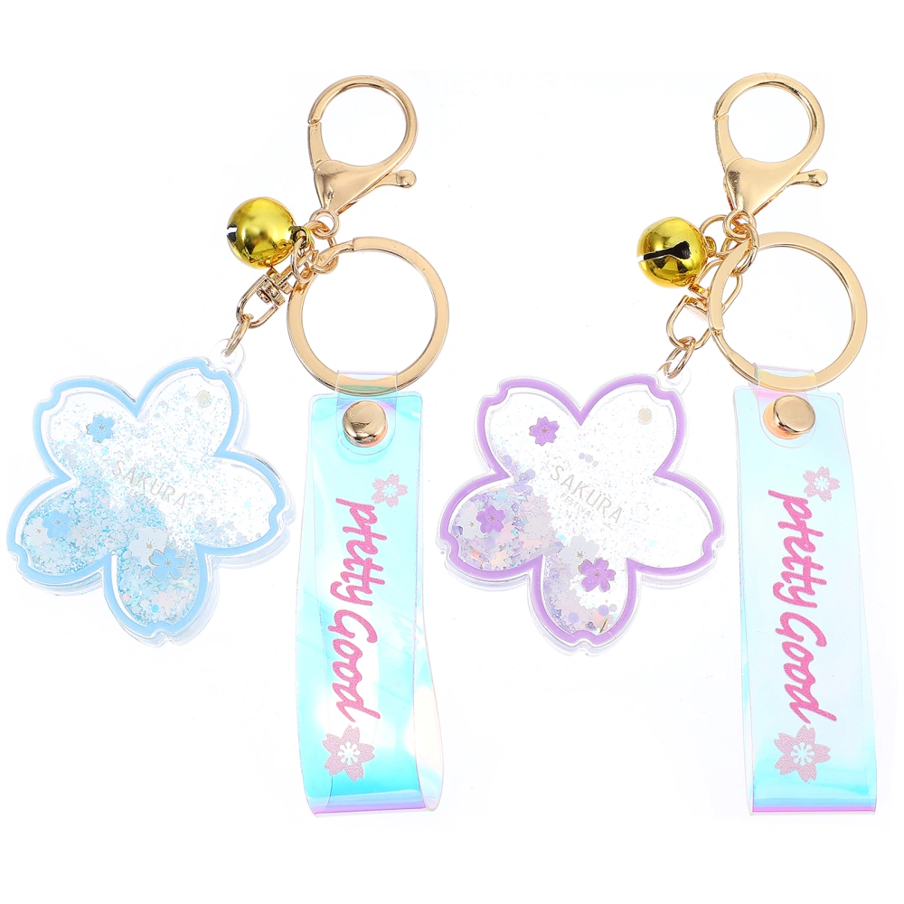 2pcs Creative Flower Key Chains Pretty Key Chains Practical Acrylic Key Rings