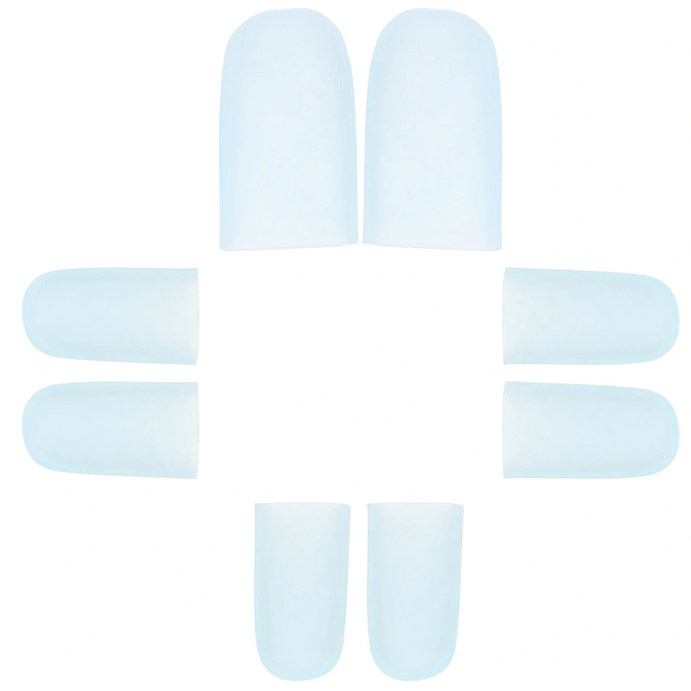 4 Pairs Transparent Blue Toe Corn Cover Flexible Silicone Toe Protective Cover