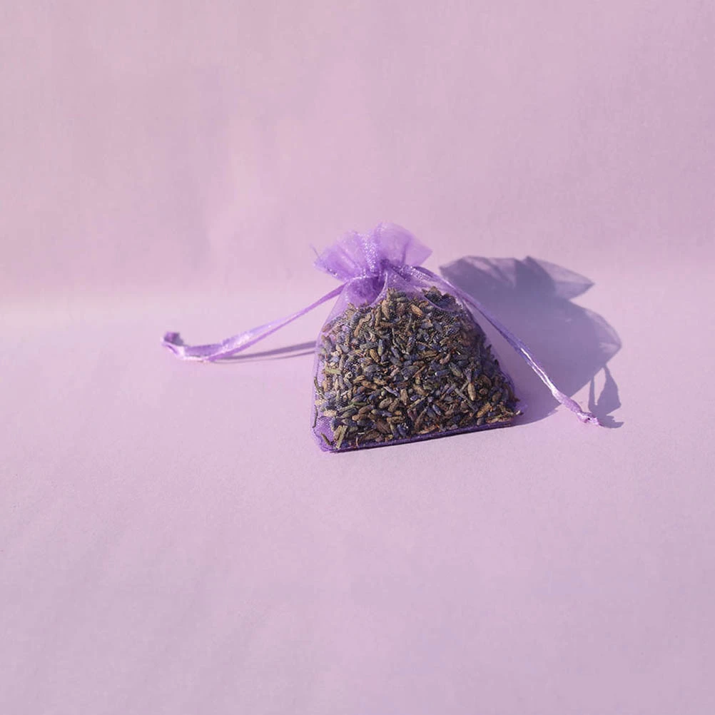 15 Pcs Drawstring Sachets Lavender Fragrance Scent Sachet Embroidery Bag (Light Purple)