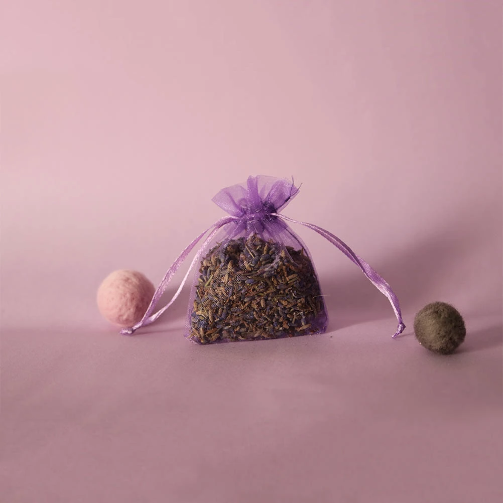 15 Pcs Drawstring Sachets Lavender Fragrance Scent Sachet Embroidery Bag (Light Purple)