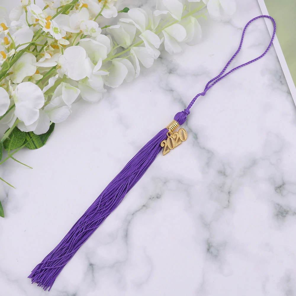 6pcs 2020 Academic Graduation Hat Tassel Graduation Season Doctor Tassel Honor Decorative Tassel (Purple)