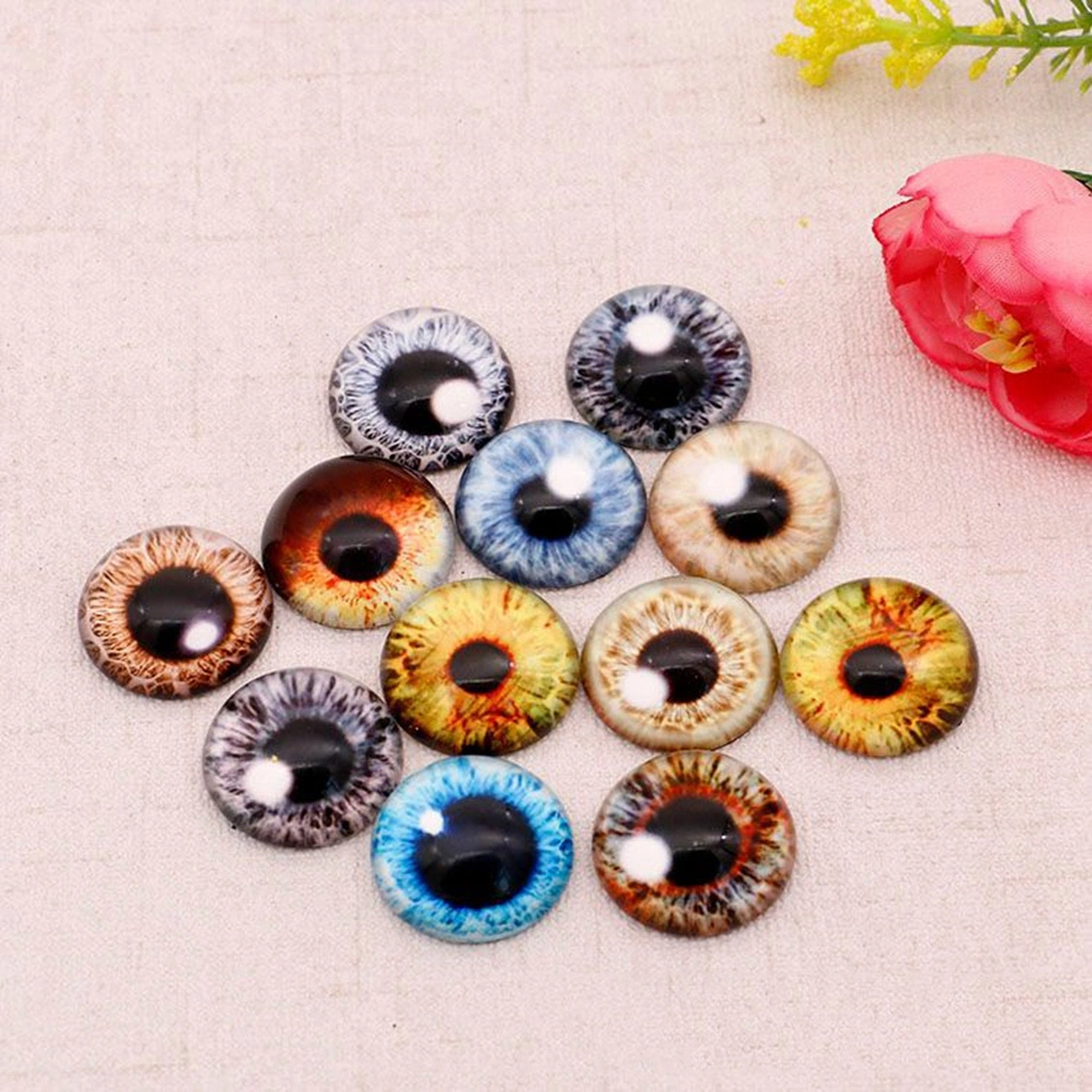 20pcs 20mm Diameter Mixed Color Retro Glass Doll DIY Animal Eyes Accessories for DIY Scrapbooking Crafts Projects