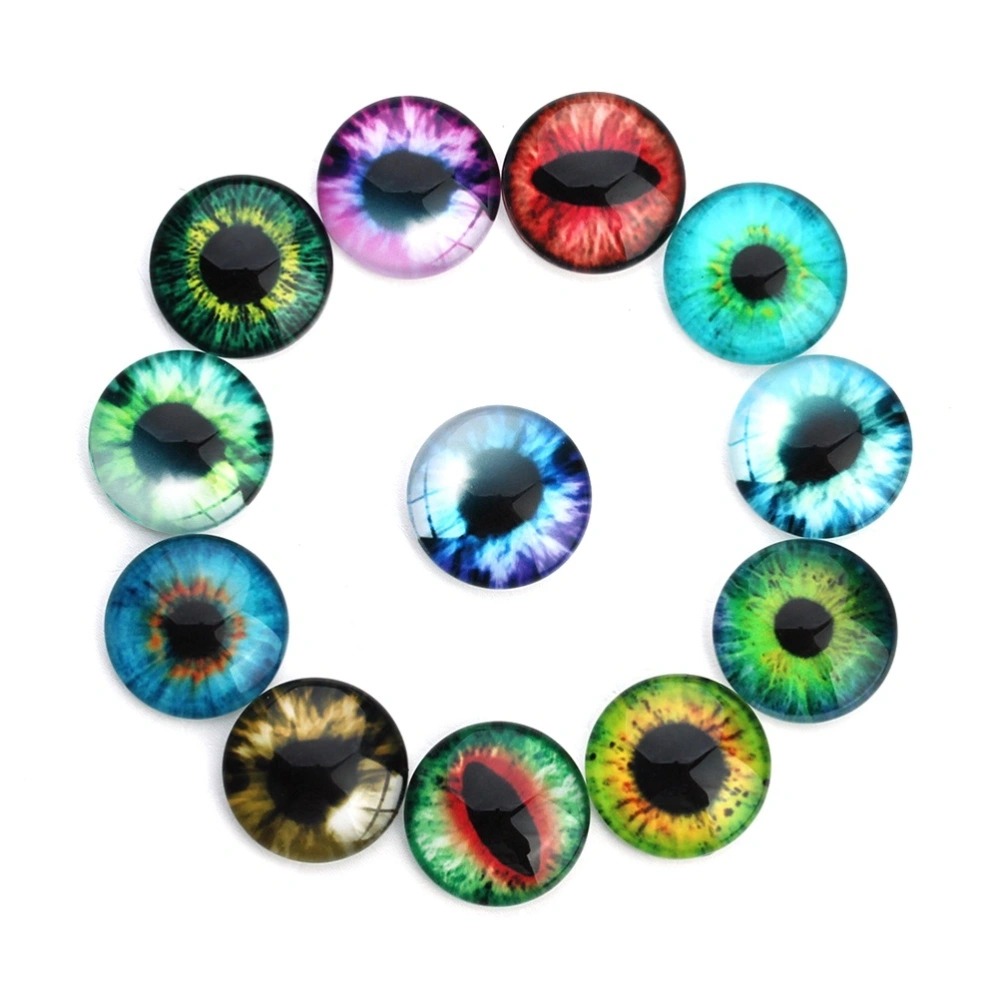 20pcs 20mm Diameter Mixed Color Retro Glass Doll DIY Animal Eyes Accessories for DIY Scrapbooking Crafts Projects