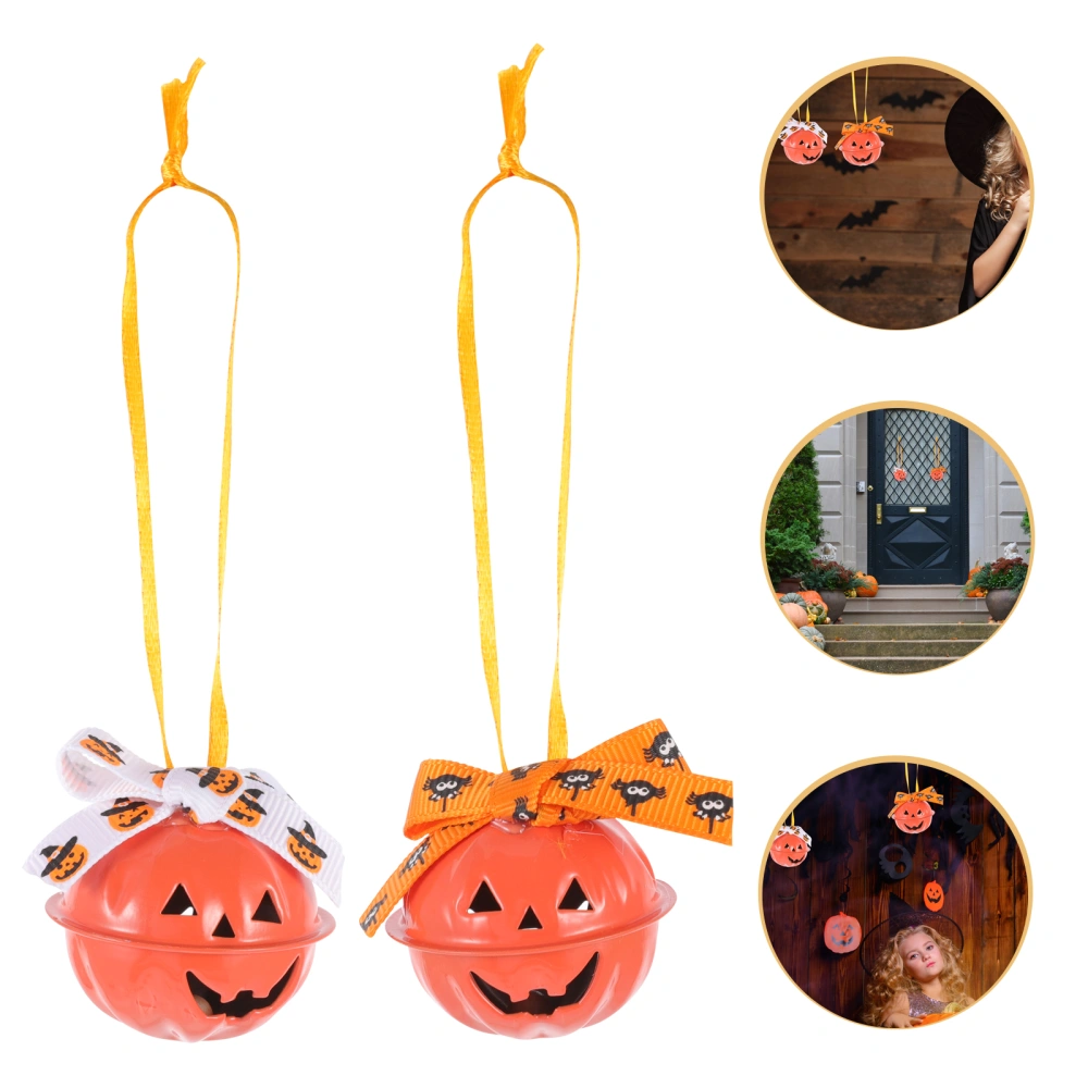 12Pcs Halloween Bell Pendant Pumpkin Shape Bell Decoration for Festival (Orange)