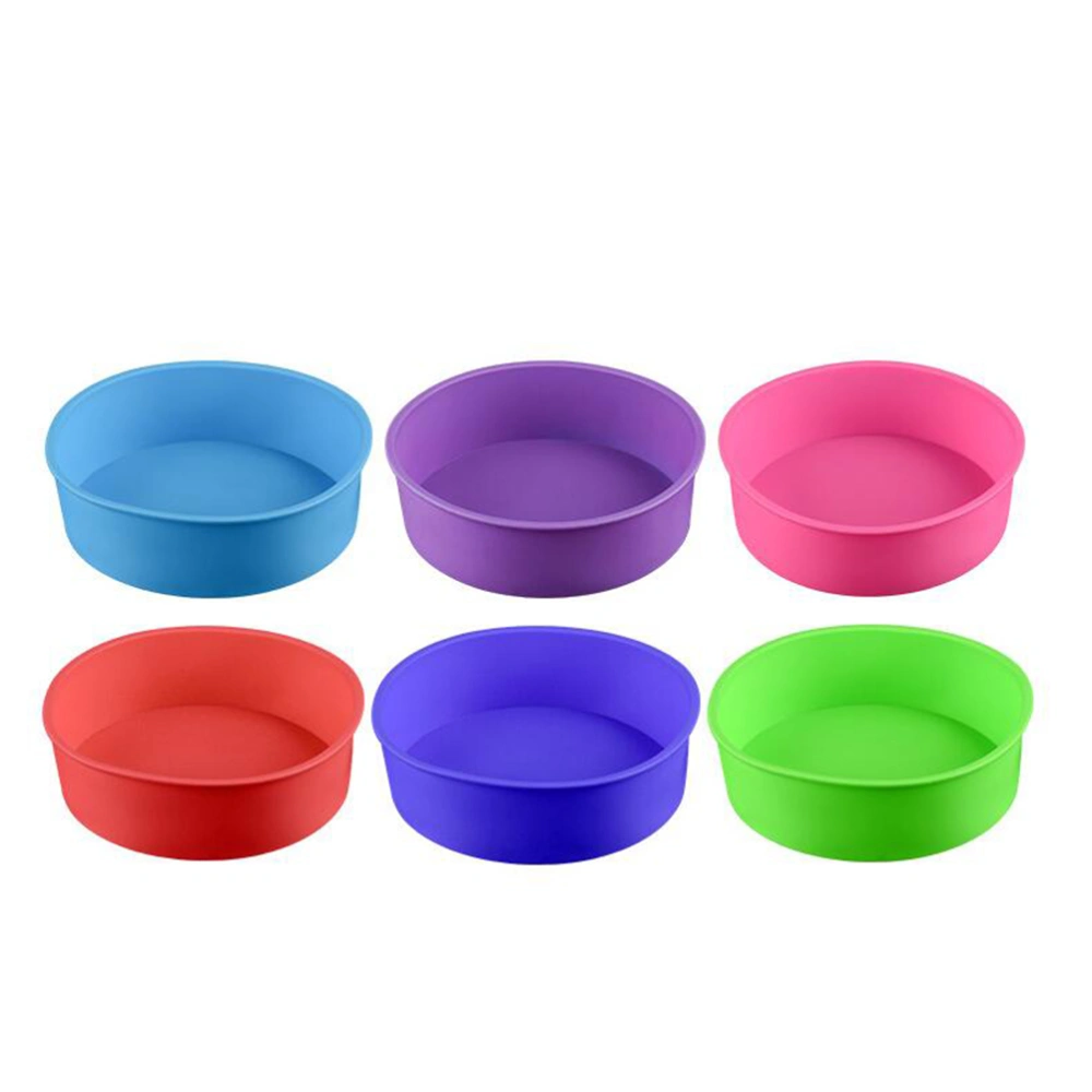 Baking Silicone 6-Inch Round Cake Pan Baking Mold BPA Free Non-Stick Bakeware Pan(Random Color)