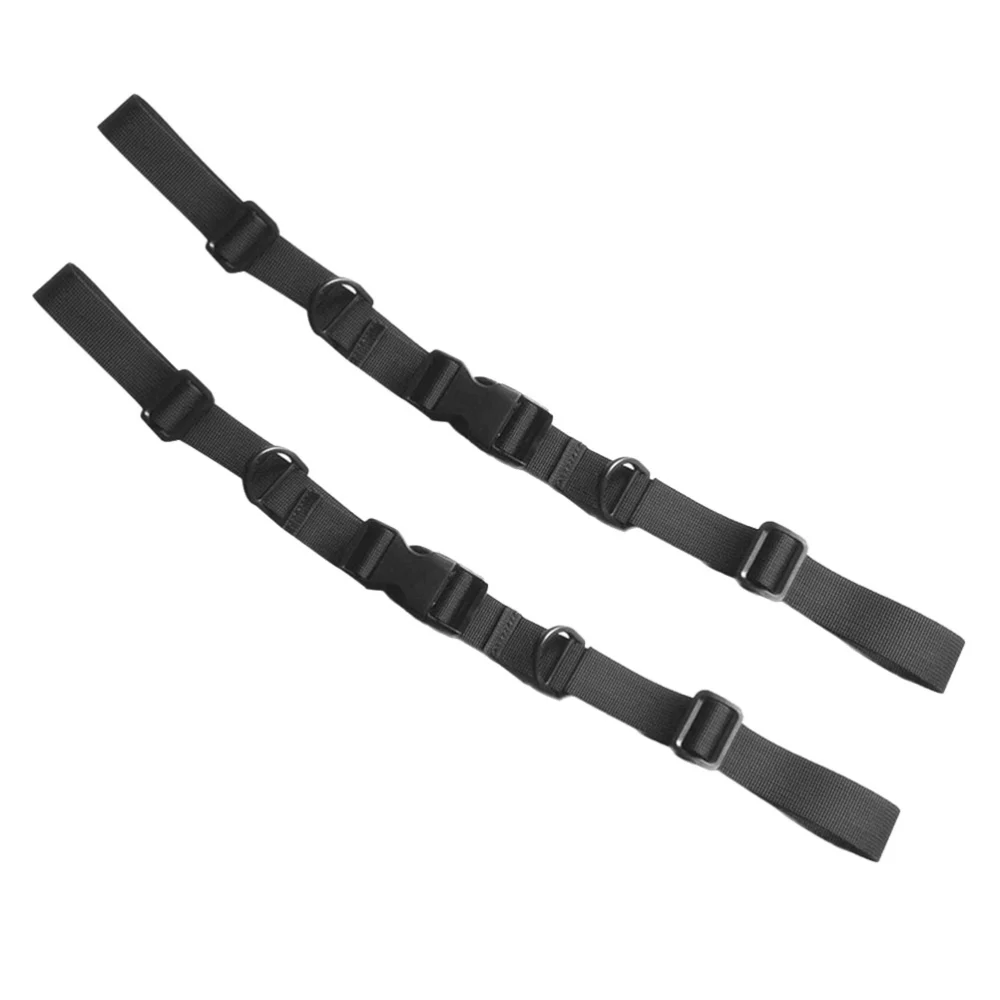 2pcs Outdoor Backpack Straps Anti-slip Backpack Fixing Belt Adjustable Backpack Belt for Hiking Jogging (Black)