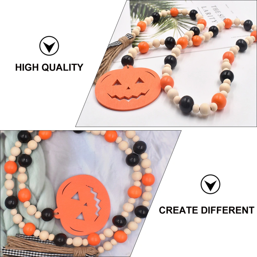 1pc Creative Halloween Hanging Pendant Wood Beads Wall Decoration for Festival