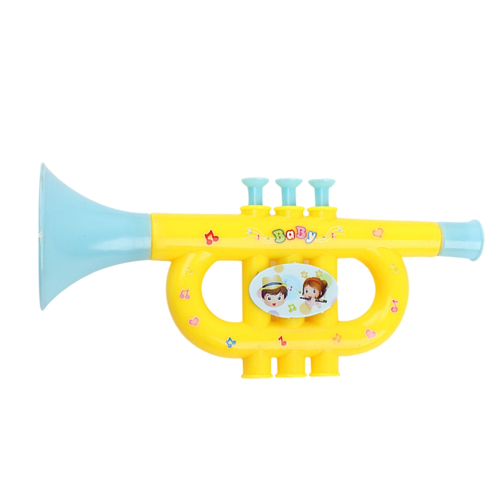 3Pcs Simulated Musical Instruments Cartoon Horn Trumpet Toys Kids Children Early Educational Toys (Random Color)