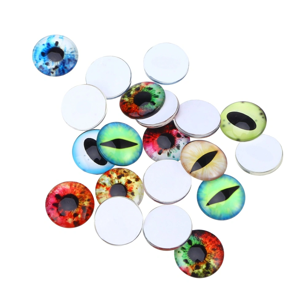 20 PCS 25mm Mixed Eye Mosaic Tiles Dome Cabochons Glass Gemstone for Crafts Jewelry Making