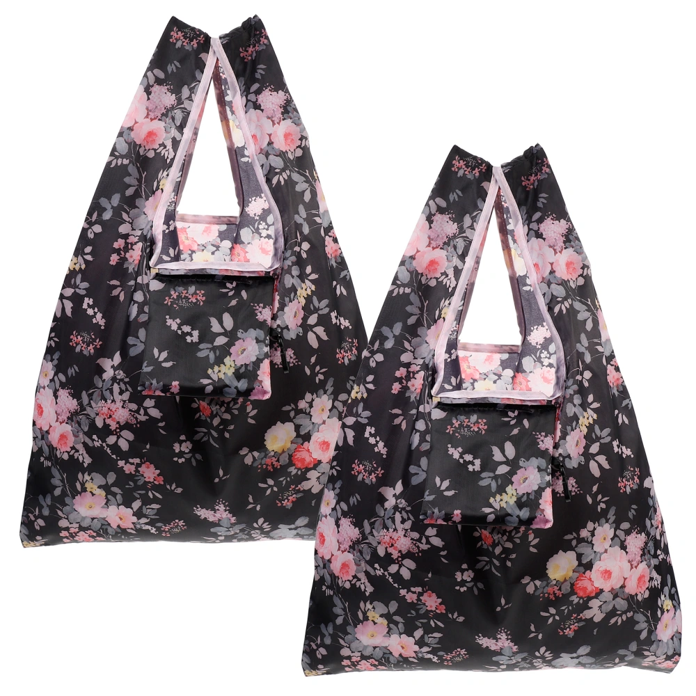 2pcs Portable Tote Bag Fashionable Square Bag Storage Pouch for Shopping