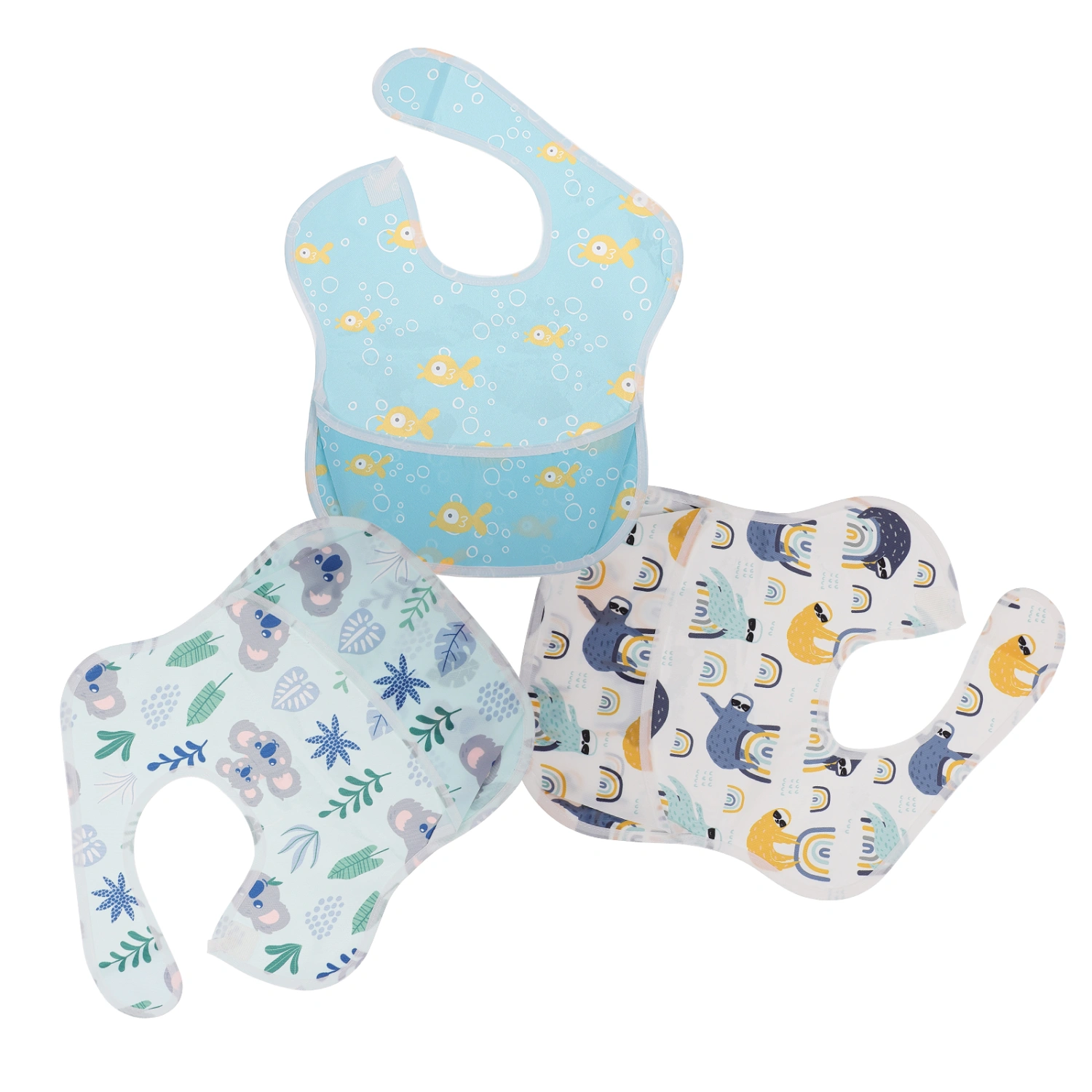 1 Set 3Pcs Baby Bibs Waterproof Infant Feeding Bibs Toddler Bib (Assorted Color)
