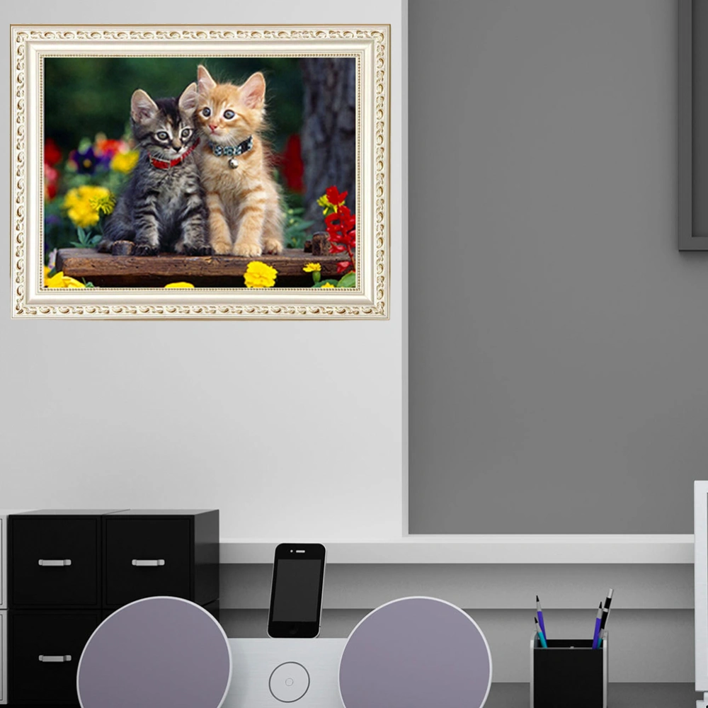 5D DIY Diamond Cross-stitch Painting Cartoon Animals Cats Embroidery Animal Cross Stitch Embroidery Crafts Decoration for Living Room Bedroom