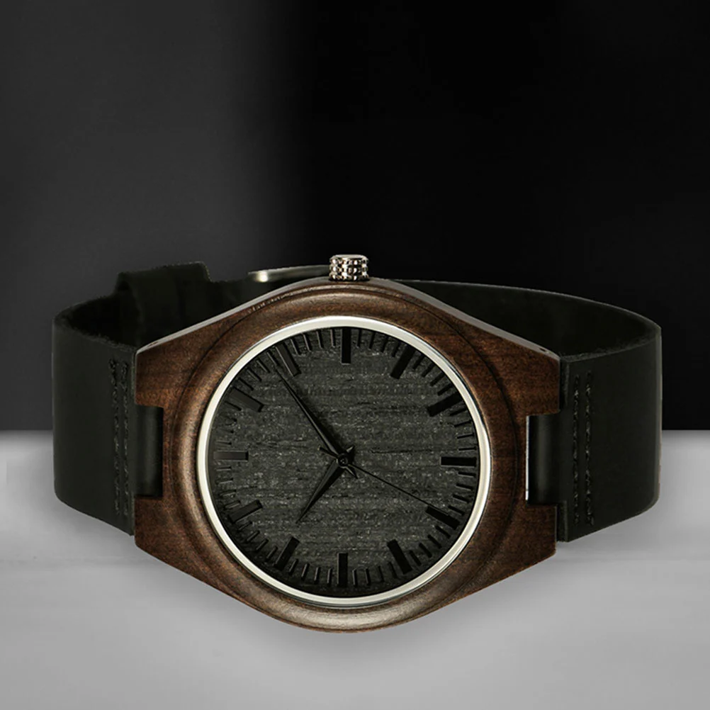 1 pc Wooden Watches Men Wristwatches Wood Strap Quartz Watch Husband Gift