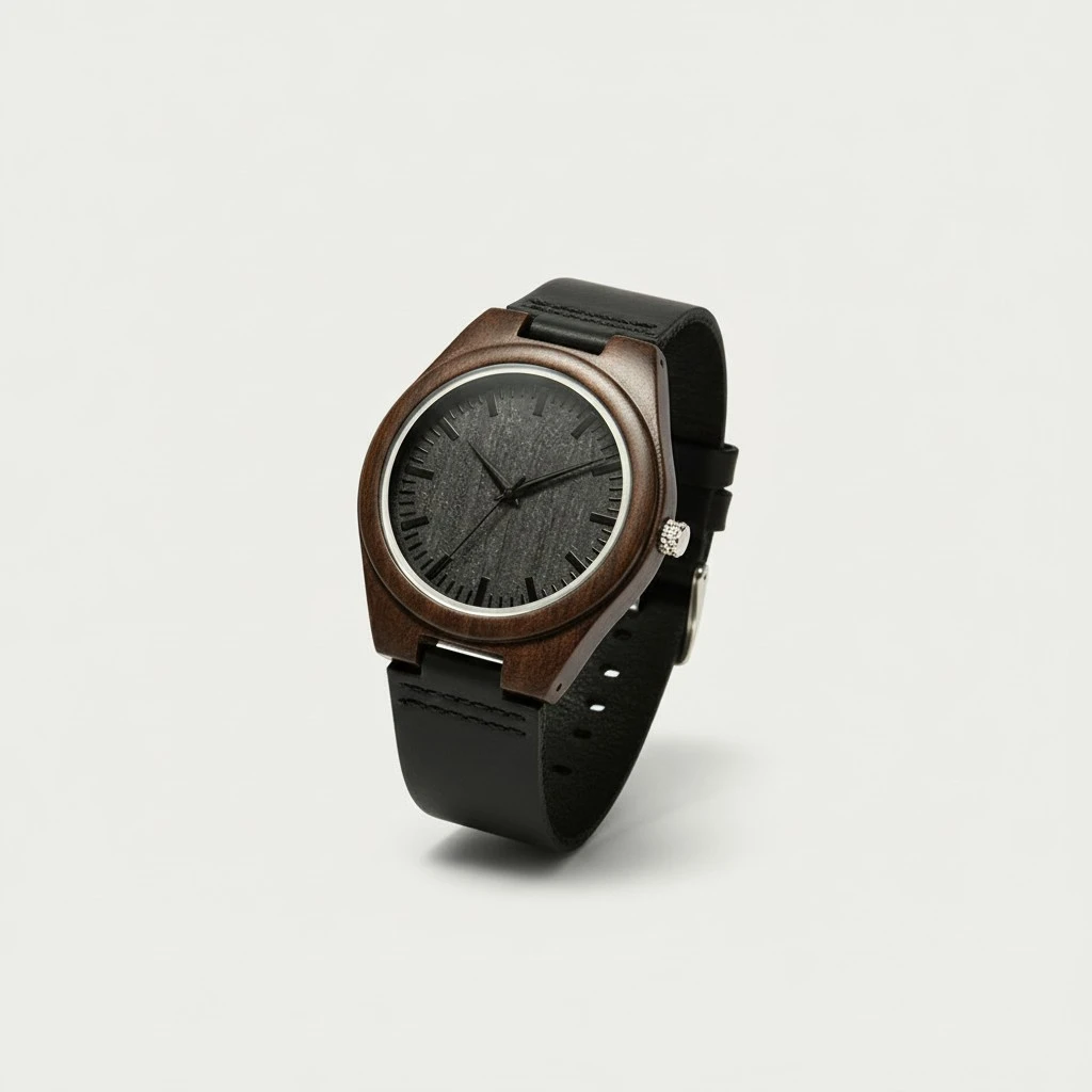 1 pc Wooden Watches Men Wristwatches Wood Strap Quartz Watch Husband Gift