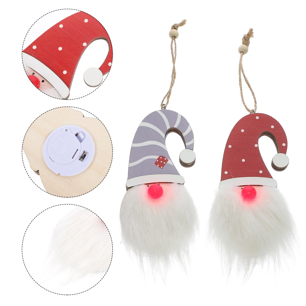 2 Pcs Xmas Pendants Christmas Hanging Decor Decorative Santa Clause Pendants