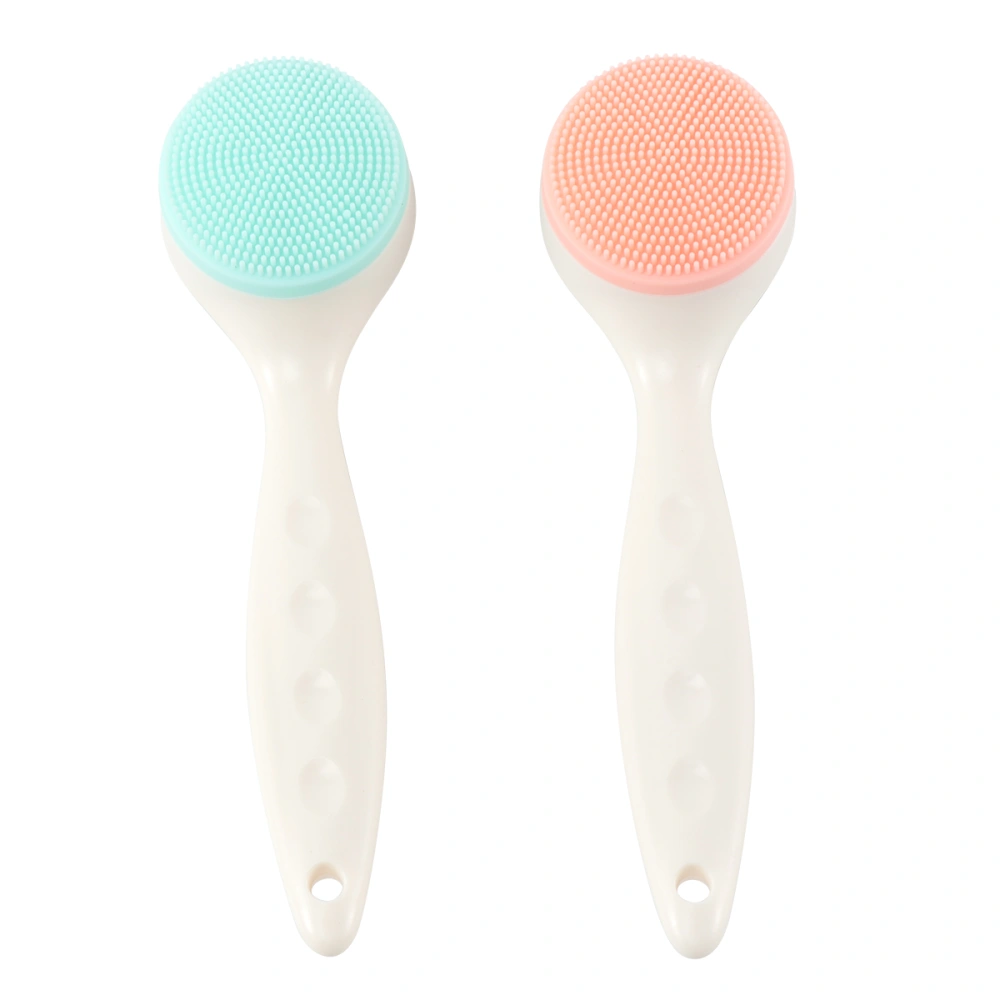 2PCS Washing Face Brush Manual Facial Brush Facial Cleansing Brushes Massage Cleansing Brush for Women Use Random Color