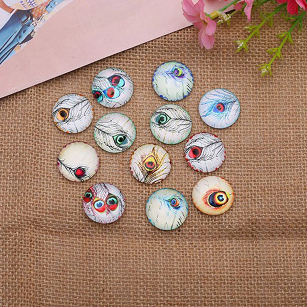 1 Bag 20pcs Glass Interface Patch DIY Jewelry Accessories Pattern Glass Patch Jewelry Making Material for DIY Jewelry Crafts Making (Mixed Color 25mm)