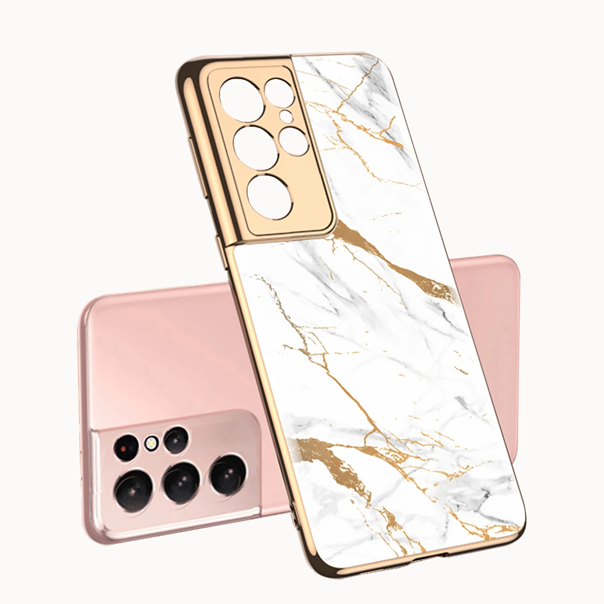 Marble Design Phone Protective Case Stylish Case Compatible with S21 Ultra 5G
