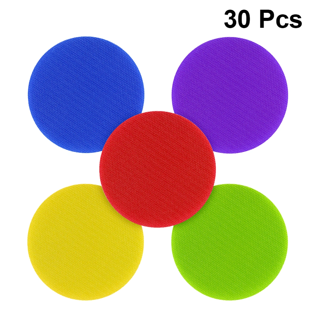 30 Pcs 10CM  Carpet Markers Classroom Colorful Round Circular Sticker Children's Game Training Supplies for Kindergarten Family (Random Color)