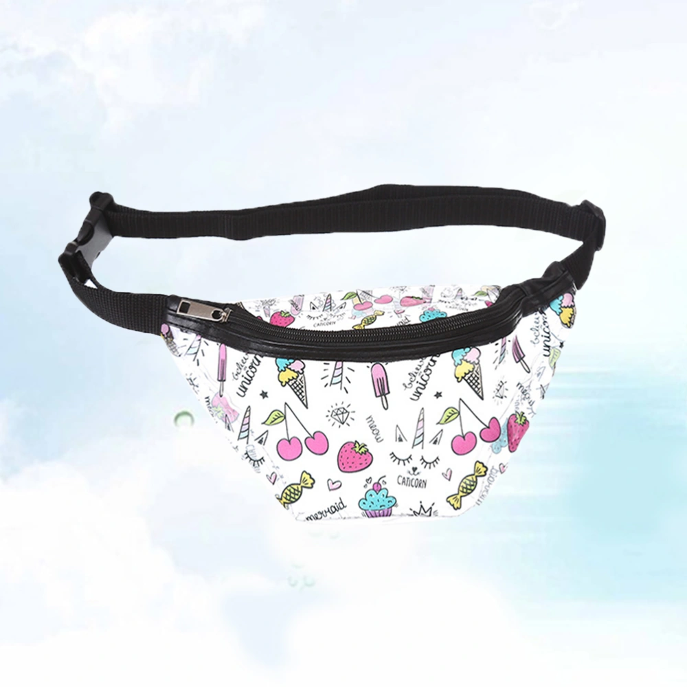 Waterproof Waist Bag Clear Fanny Pack PVC Chest Bag Unicorn Beach Crossbody Bag for Travel Girls Kids (Black)