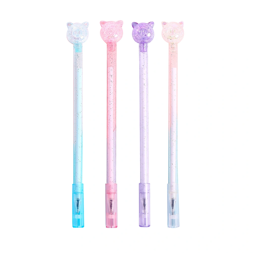 8 Pcs Adorable Pig Gel Ink Pens Stationery Office School Supplies Students Children Gifts - 0.5mm/Black (Mixed Color)