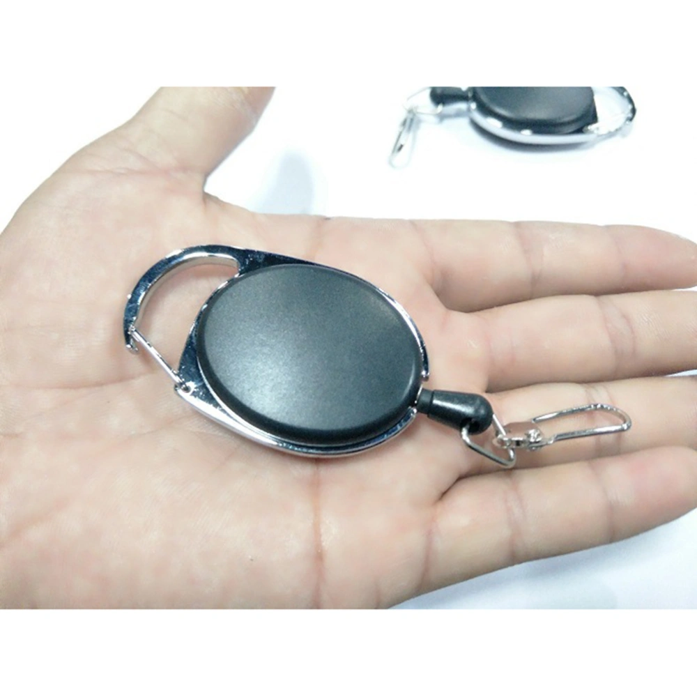 5 PCS Retractable Keychains High Elasticity Heavy Duty Anti-lost Key Holders (Black)