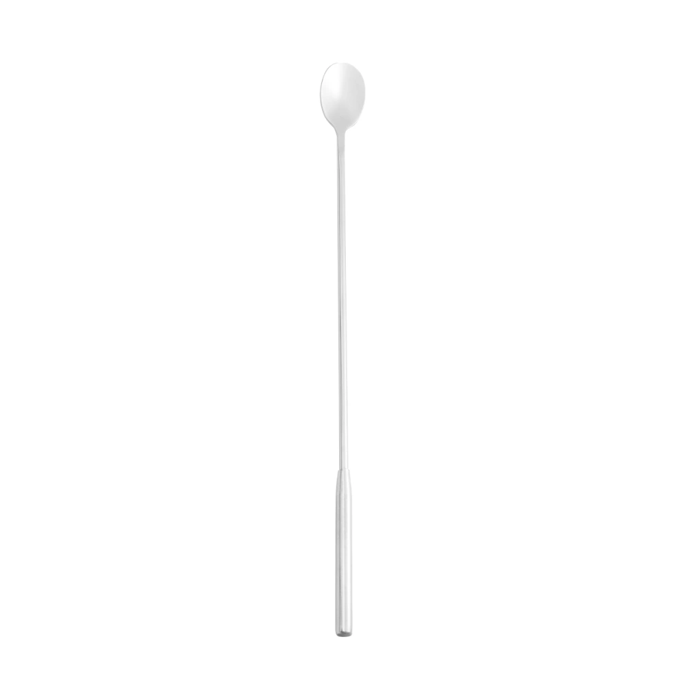 Stainless Steel Ice Spoon Long Handle Stirring Coffee Spoons for Milk Tea Cocktail Dessert Silver