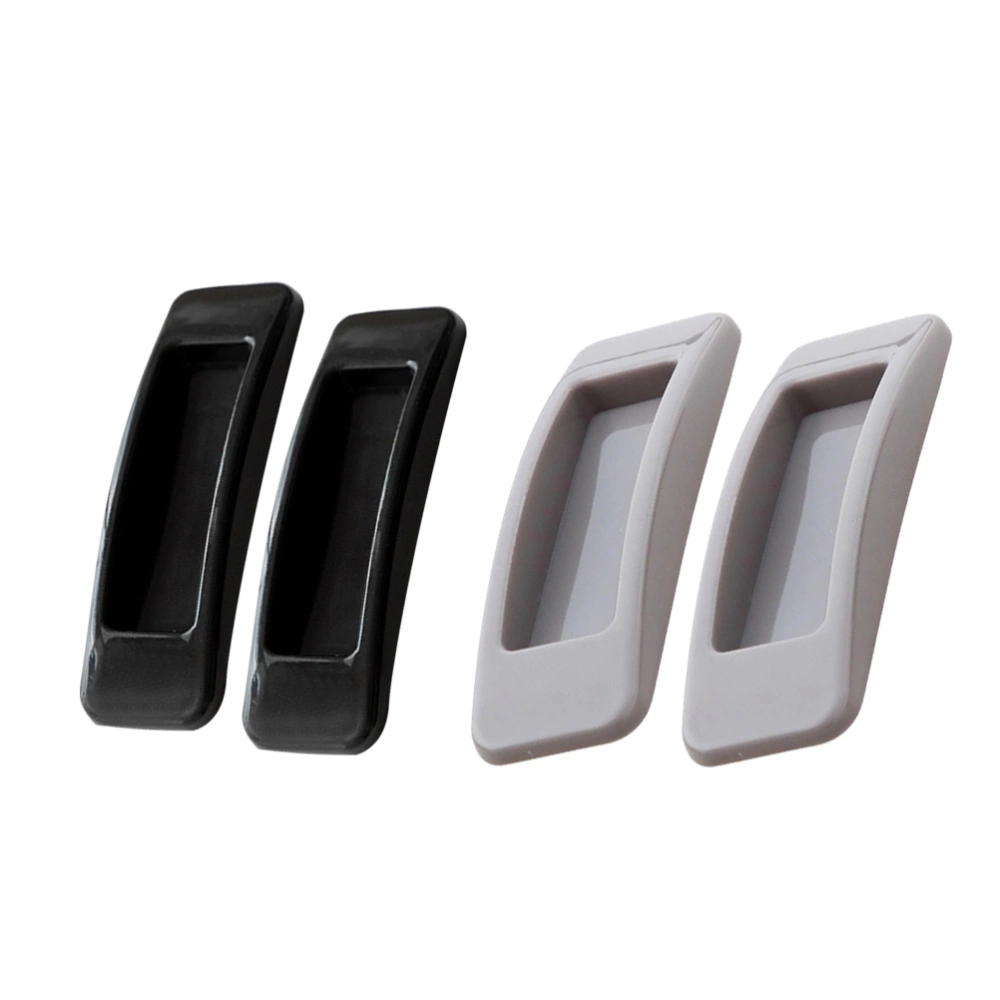 4PCS Rectangular Adhesive Auxiliary Door Window Handle Multi-purpose Refrigerator Cabinet Handle Drawer Handle Sliding Door Handle (2 Grey + 2 Black)