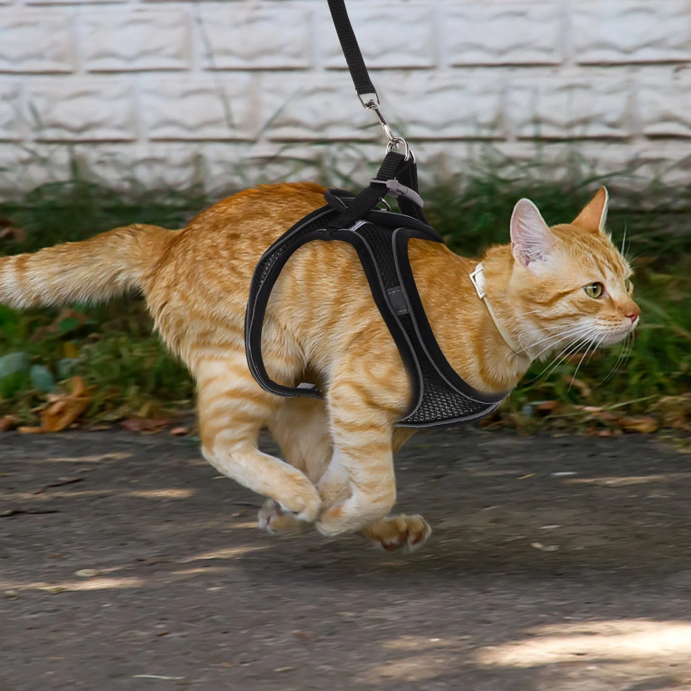 1 Set Cat Harness Leash Pulling Rope and Collar Set Outdoor Walking Harness