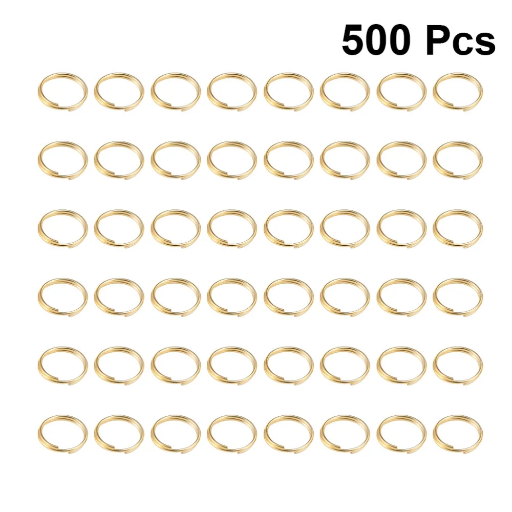 500Pcs 10MM Open Rings Jewelry Accessories Round Shape Double Circle Close Rings DIY Jewelry Making Materials Set for Earrings (Golden)