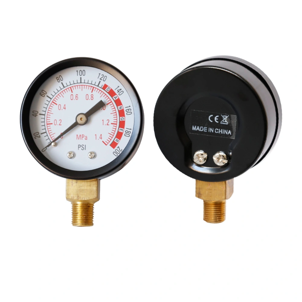 0-200 PSI 0-1.4mpa High Precision NPT Air Compressor High Strength Pressure Gauge