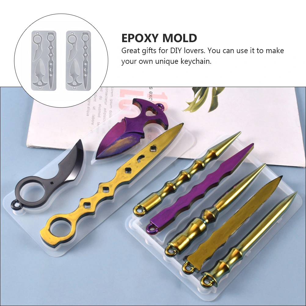 2pcs Epoxy Mold Irregular Toy Mold DIY Cutter Mold Keychain Pendant Molds