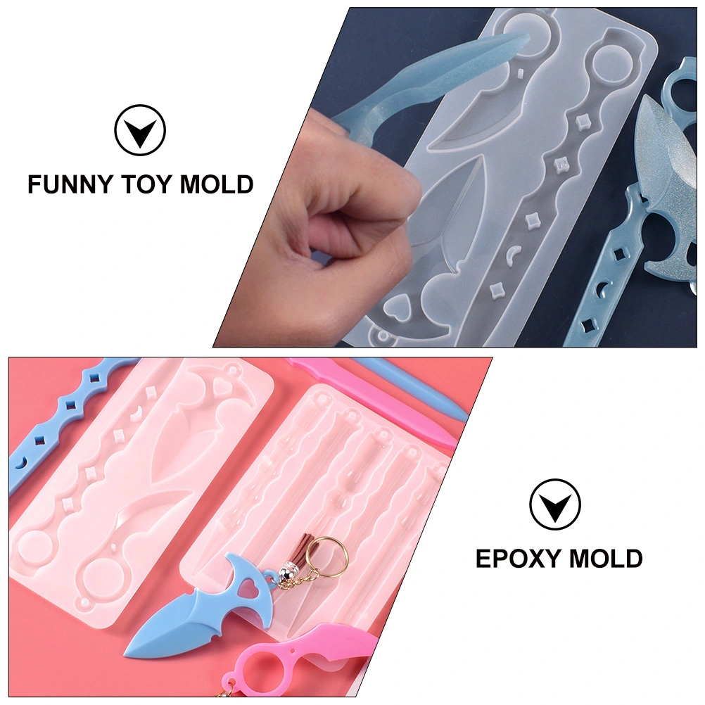 2pcs Epoxy Mold Irregular Toy Mold DIY Cutter Mold Keychain Pendant Molds
