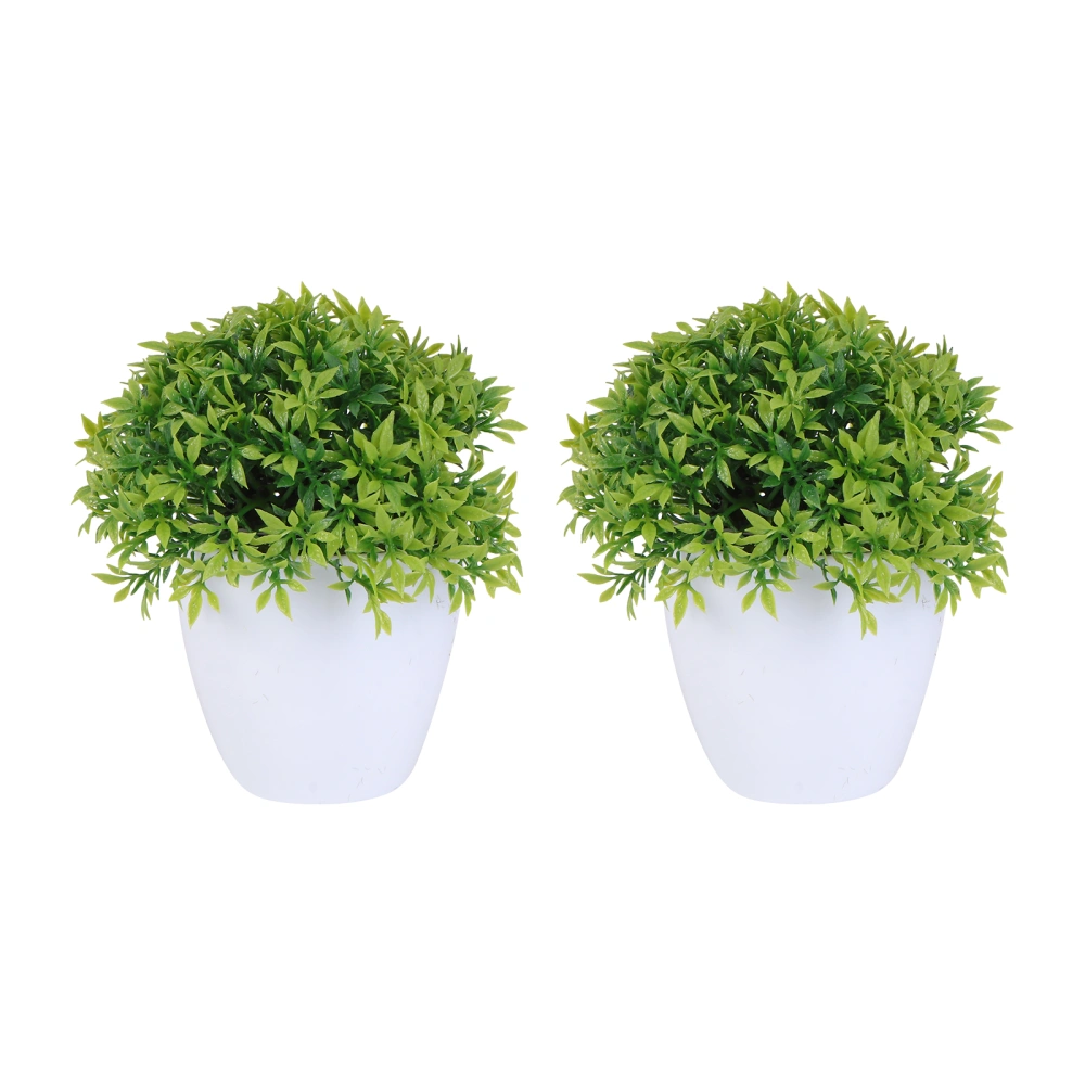 2PCS Simulated Plant Bonsai False 32 Mesh Bamboo Grass Plant Adornment (Green)