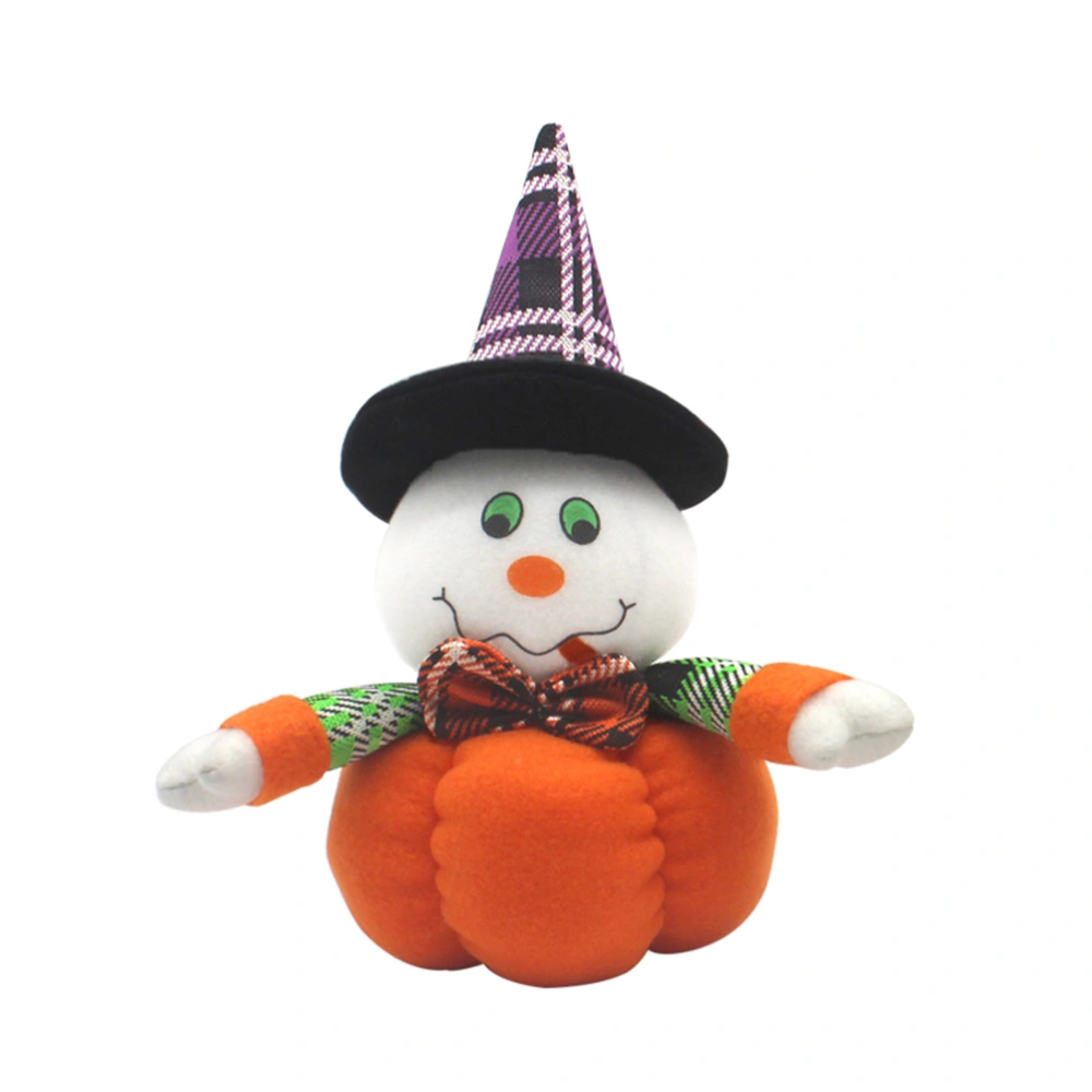 Halloween Pumpkin Doll Decoration Stuffed Toy Gifts Tabletop Sofa Ornament for Bedroom Living Room Office (Ghost)