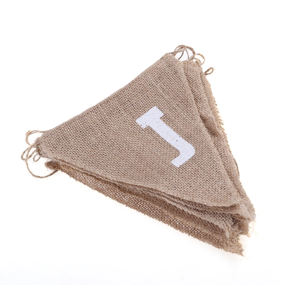 JUST MARRIED Hessian Burlap Banner Rustic Wedding Party Decoration Bunting Triangle Flag Banner