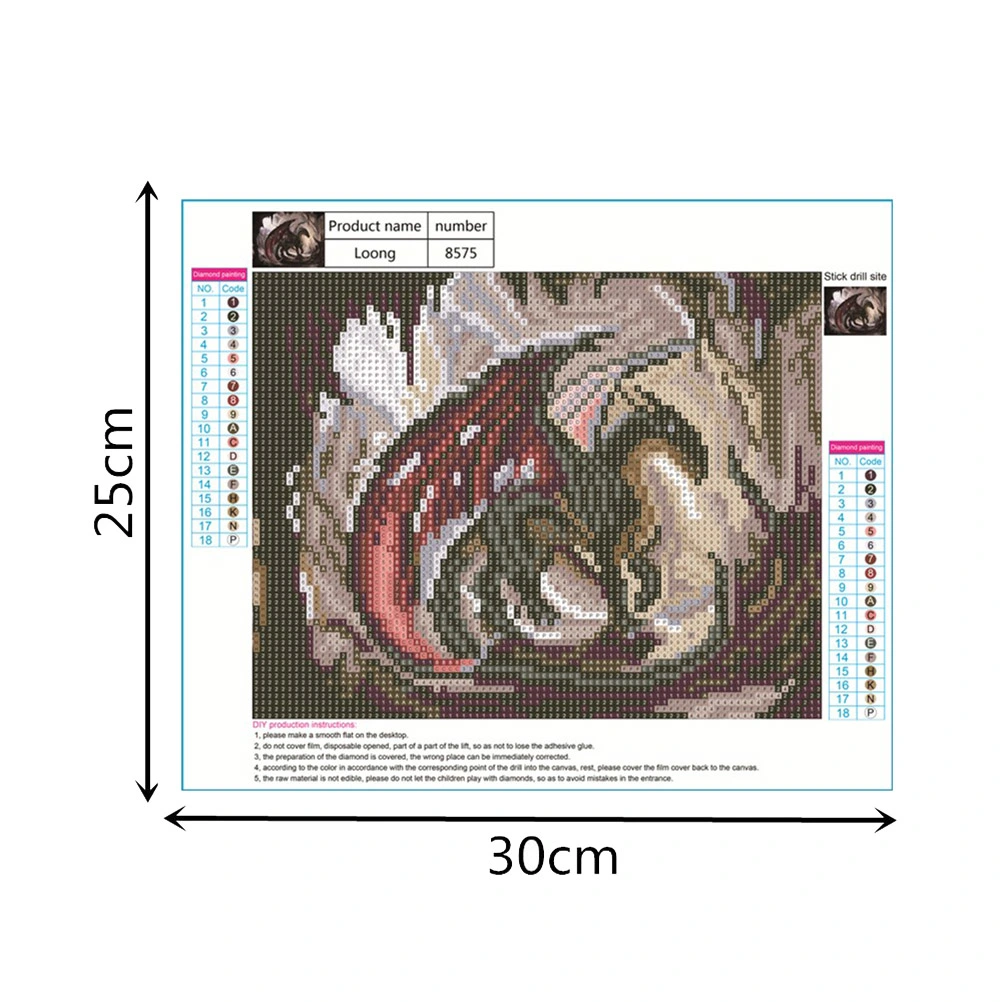 DIY Unframed Beads Painting Dragon Pattern Cross Stitch Kit Home Wall Decor Art Craft