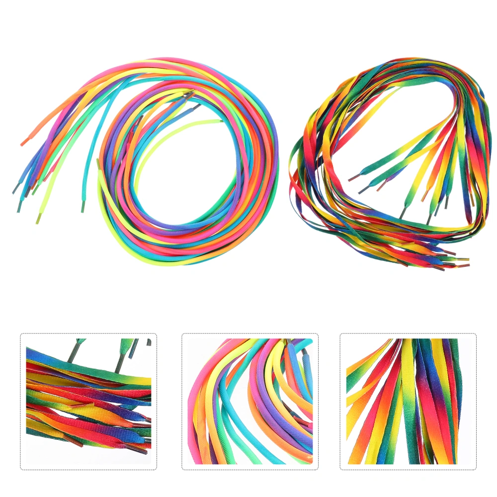 10 Pairs Round Colored Shoe Laces Flat Shoe Laces 120cm Gradient Color Shoestrings