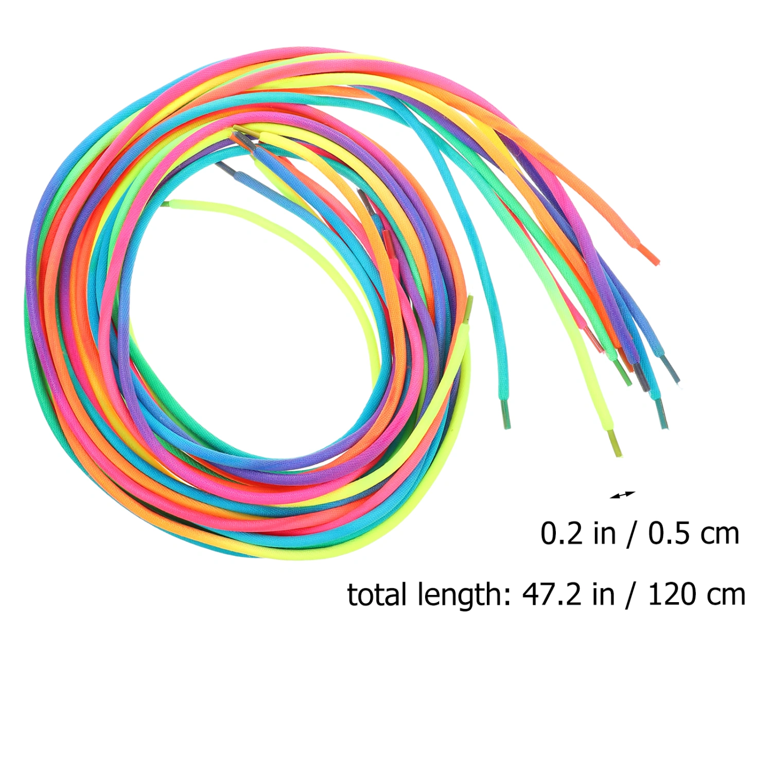 10 Pairs Round Colored Shoe Laces Flat Shoe Laces 120cm Gradient Color Shoestrings