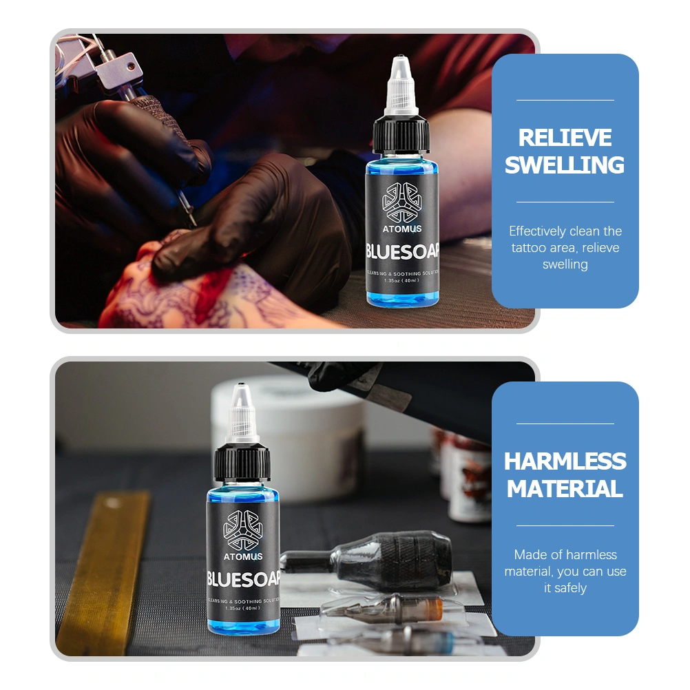 2Pcs Tattooing Blue Soap Tattoos Cleaning Liquid Tattooing Clean Tool Tattoos Supplies