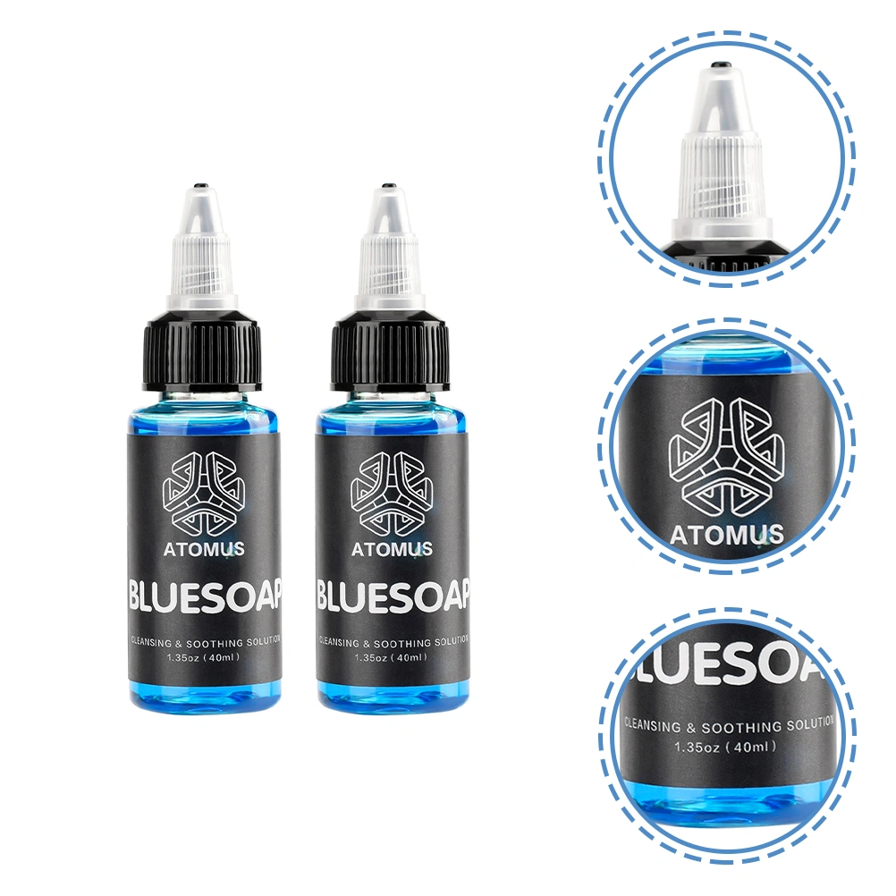2Pcs Tattooing Blue Soap Tattoos Cleaning Liquid Tattooing Clean Tool Tattoos Supplies