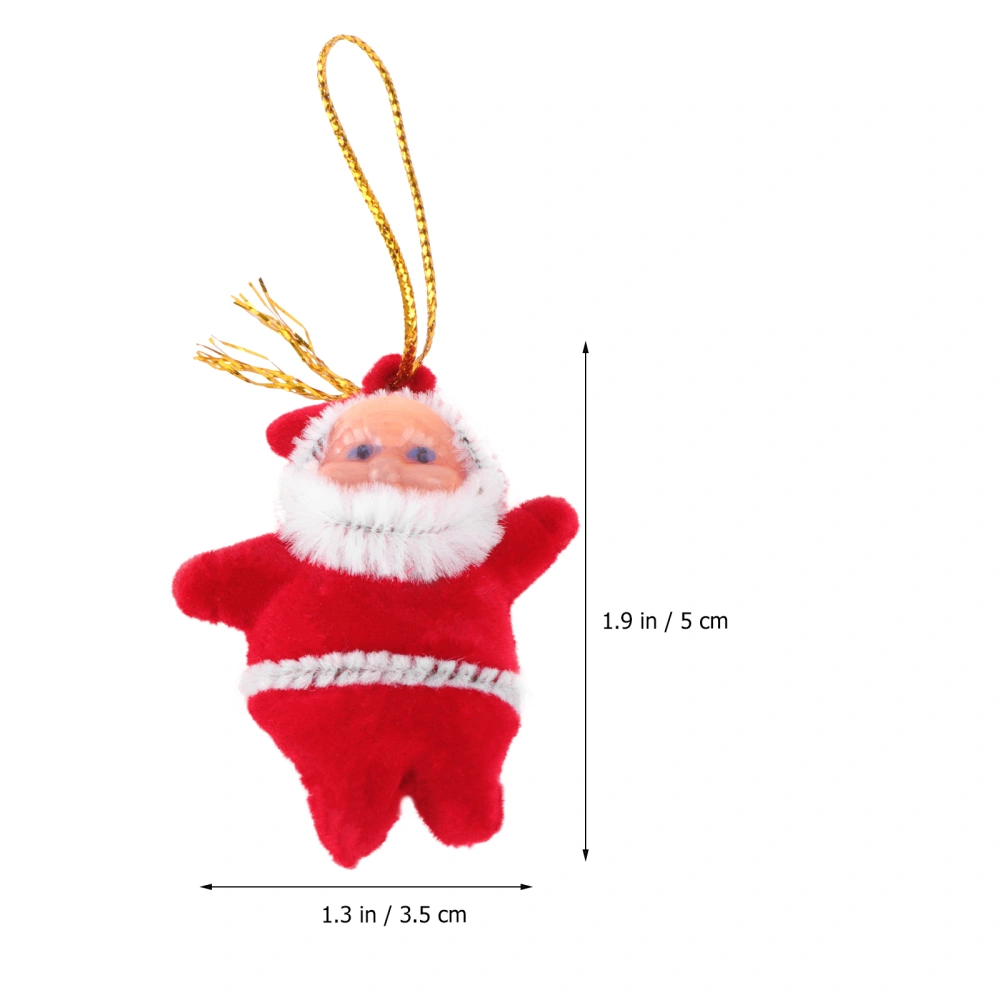 A Set of 50pcs Mini Santa Claus Pendant Christmas Tree Hanging Decorations Xmas Tree Ornaments (Red)