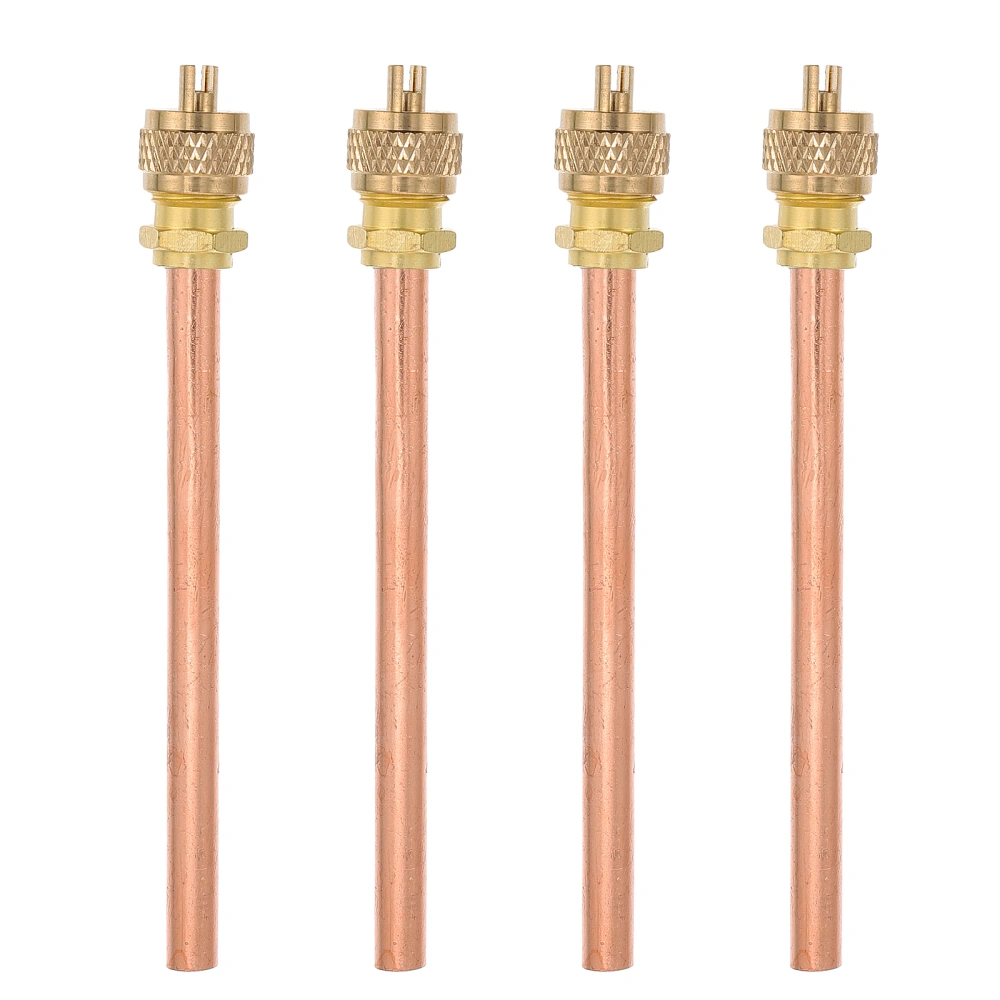 4PCS Service Access Valves 10.4cm Long Copper Air Conditioner Service Valves