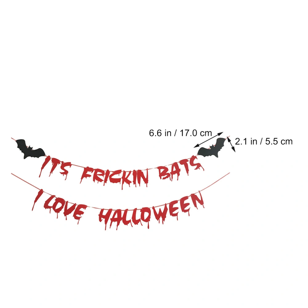 1 Set Halloween Banner Party Decorative String Flag Letter Design Banner