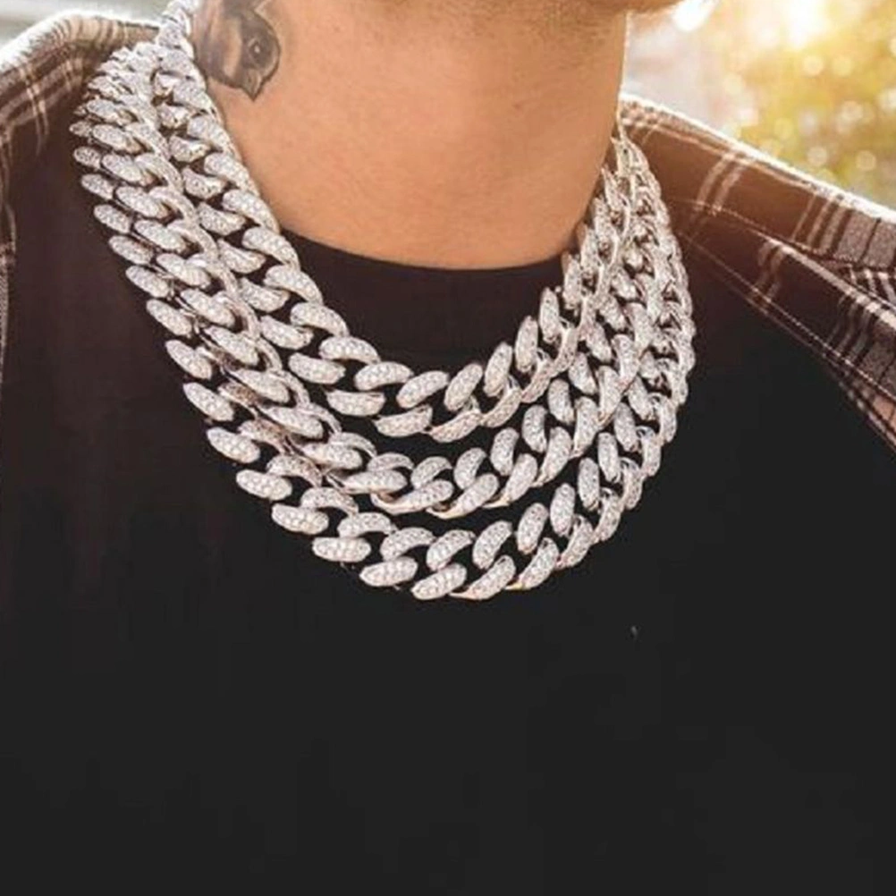 Mens Necklace Cuban Neck Chain Male Hip-hop Style Necklace Alloy Neck Jewelry