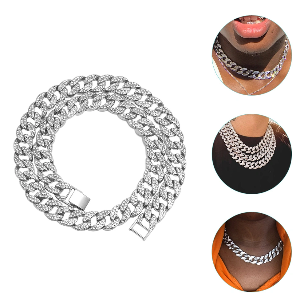 Mens Necklace Cuban Neck Chain Male Hip-hop Style Necklace Alloy Neck Jewelry