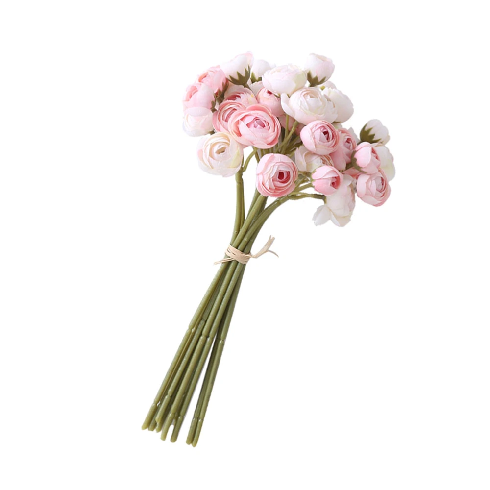 1pc Simulated Camellia Bouquet Wedding Holding Flower Home Flower Ornament(Pink)